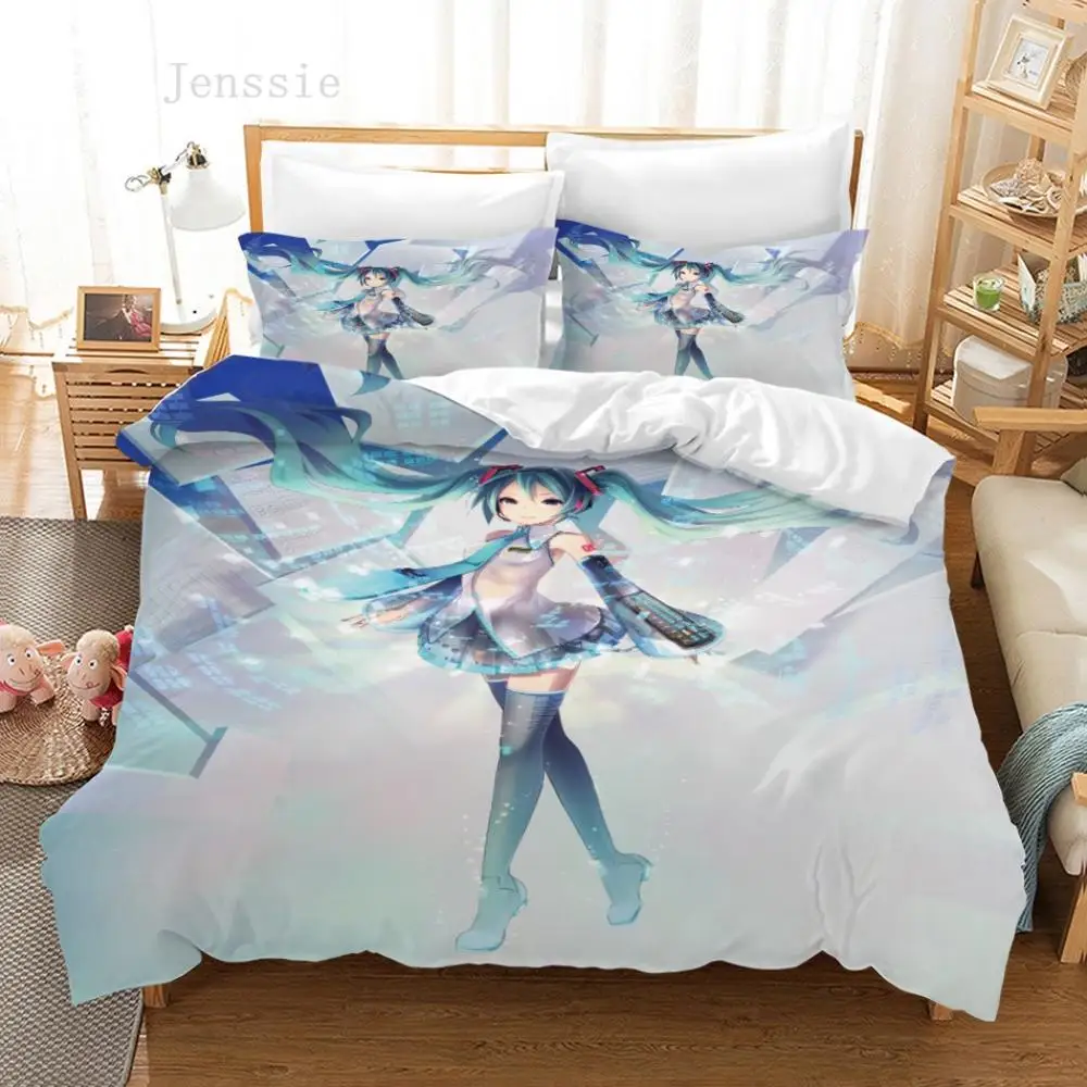 Японский комплект постельного белья с 3D принтом виртуальной певицы