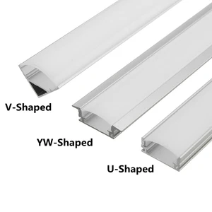 100cm U V YW Aluminium Channel Holder Corner Connector for LED Strip Light Bar Under Cabinet Night Lamp Kitchen 1.8cm Wide