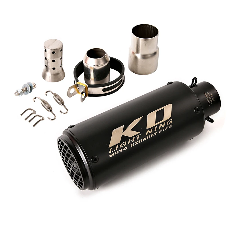 

Черная выхлопная труба 60,5 мм для мотоцикла, глушитель выхлопной трубы из нержавеющей стали, наконечники выхлопной трубы со съемным устройс...