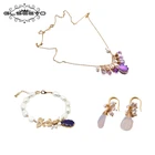 Комплект из колье и серёг, с натуральным пресноводным жемчугом