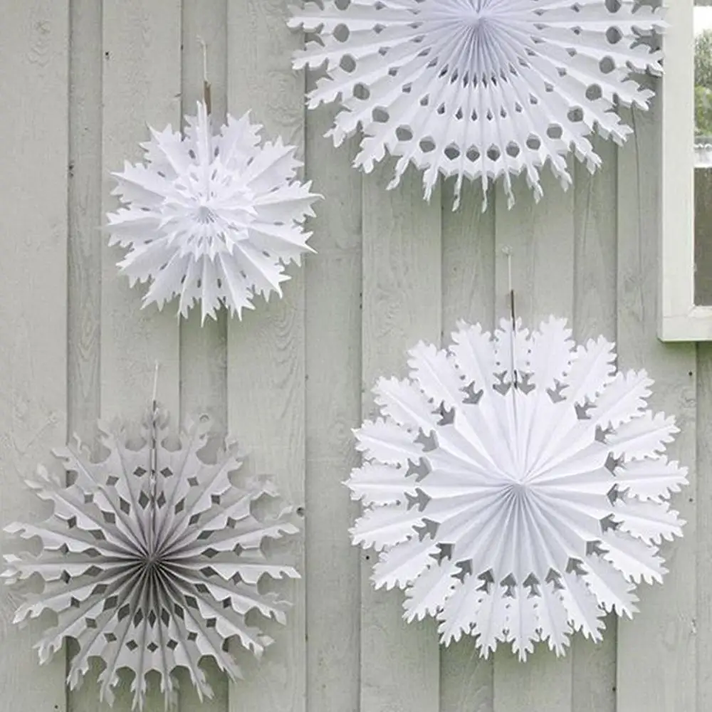 Свадебное украшение белая салфетка снежинка веер на новый год Рождество