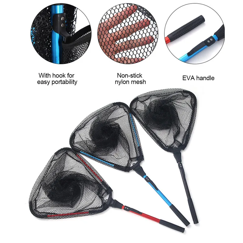 

Aluminum Alloy Fishing Net Retractable Handle Telescoping Foldable Landing Net Pole Small Mesh Casting Network Trap Fishing Nets