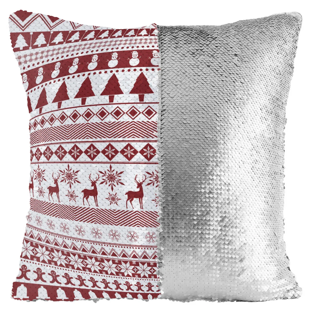 Снеговик елка Рождественская тема Волшебная наволочка блестки бросок для дома