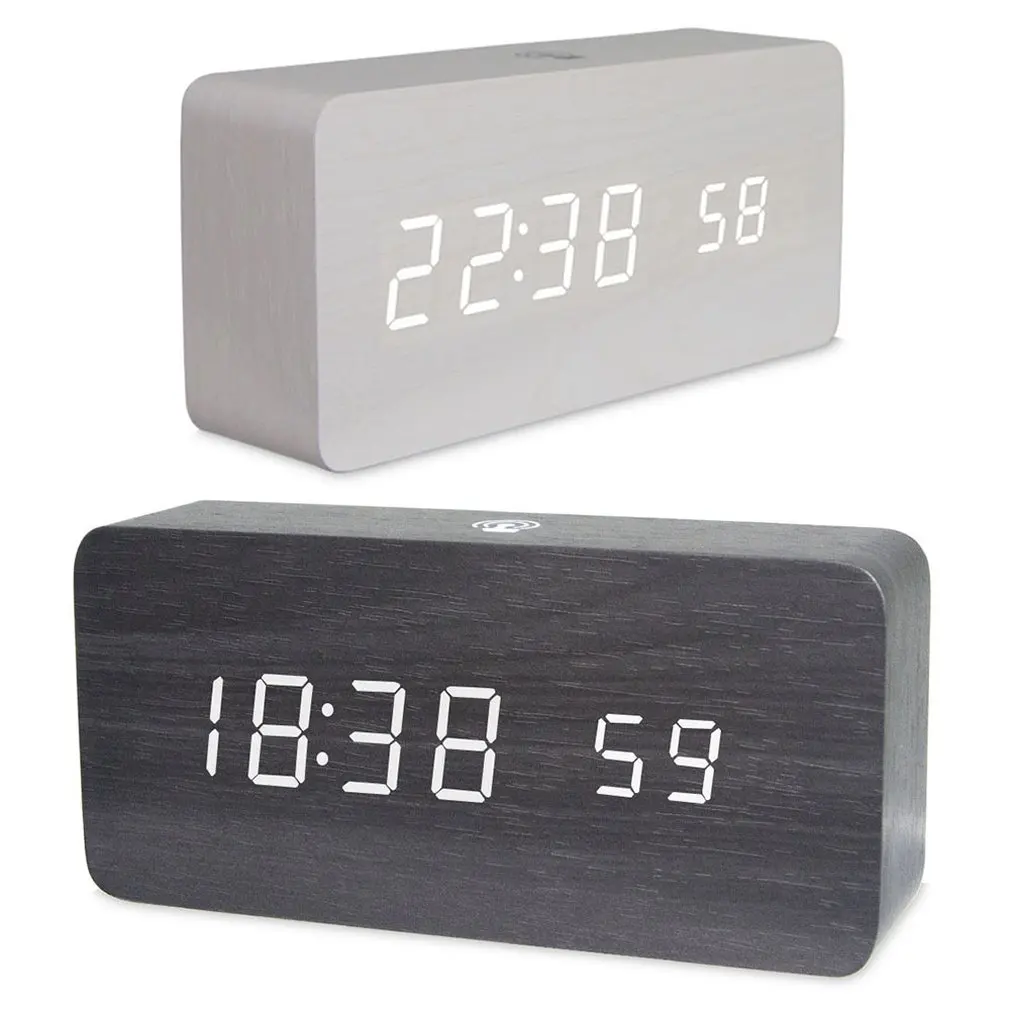 2020 Горячая Голосовое управление светодиодный Будильник цифровой термометр