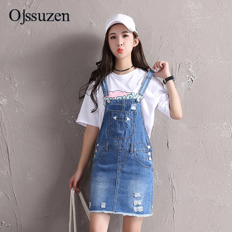 Женский джинсовый сарафан с подтяжками в стиле преппи регулируемый комбинезон
