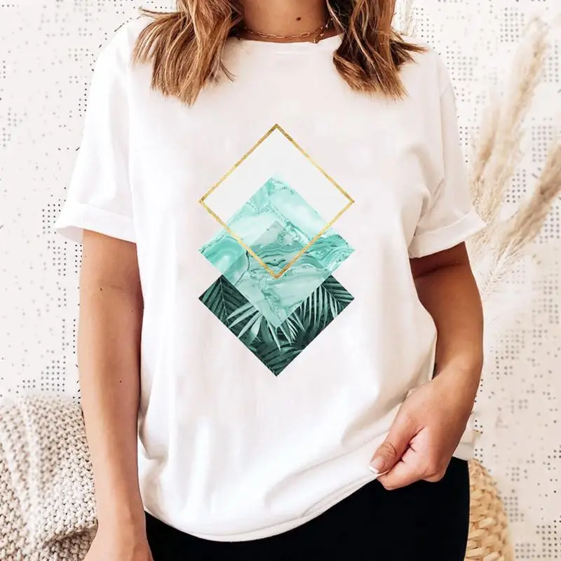 

Tee Shirt Lady Abstract New Beach Summer Spring Clothes Casual Fashion T Women Short Sleeve Tshirt Top Female Graphic T-shirts