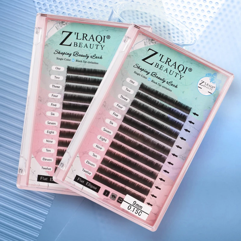 

Ресницы привитые густые черные плоские, инструменты для макияжа, 12 рядов