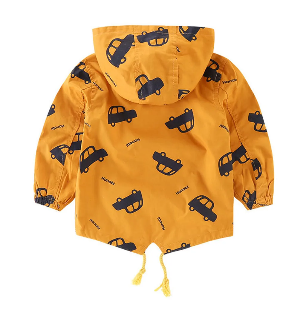 

1-5Y Boyst Autumn Winter Cartoon Hooded Warm Jacket Kids Coat Outwear