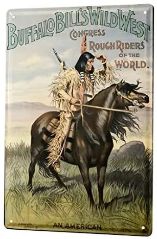 

Used for Cafe Signage Metal Plate Decoration Signage Home Decoration Plate Nostalgic Western Style Buffalo Bill 8x12 Inches