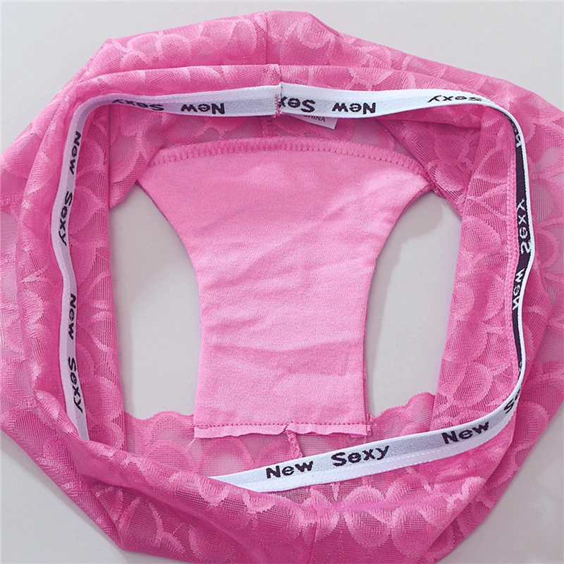 

Fashion English Alphabet Women'S Boxer Briefs Sports Style Cotton Crotch Translucent Elastic Under Pant Floral Mesh Lingerie