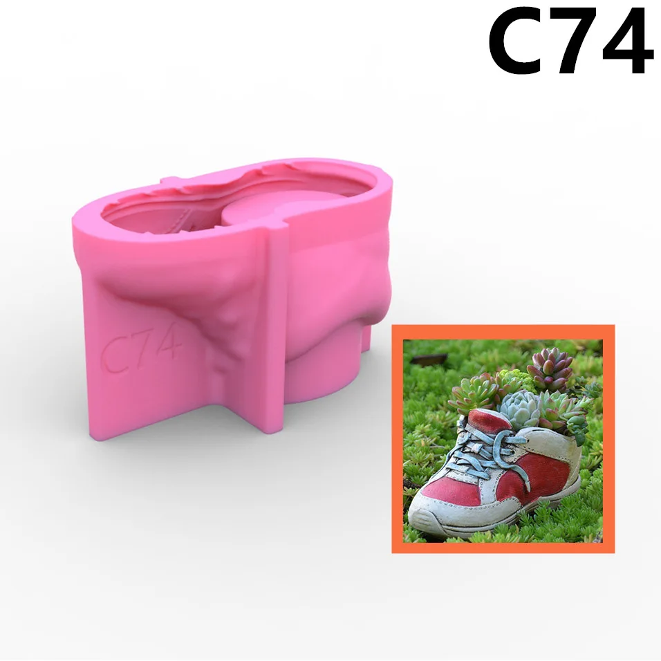 Cute Kid Shoes Succulent Flower Pot Silicone Mold Scented Stone Ornaments Homemade Ashtray Flower Pot Handicraft Gift Homemade