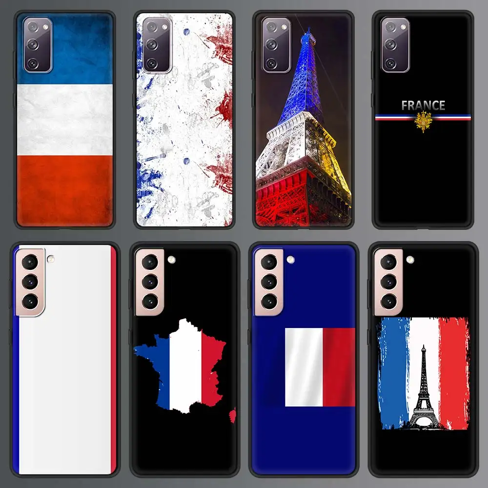 

France Flag Emblem Case For Samsung Galaxy S21 Ultra S20 FE S10 S9 Plus S10E S8 Soft Silicone Black Phone Cover TPU Shell