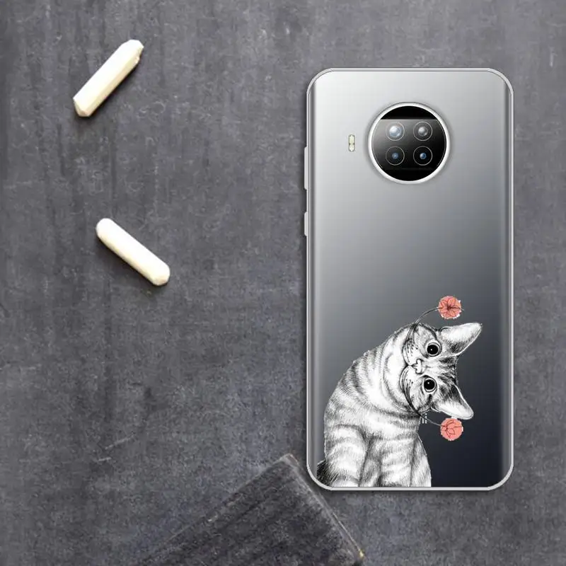 

Cute cat Phone Case Transparent for Xiaomi Redmi note 10 t 8 9 pro lite 11