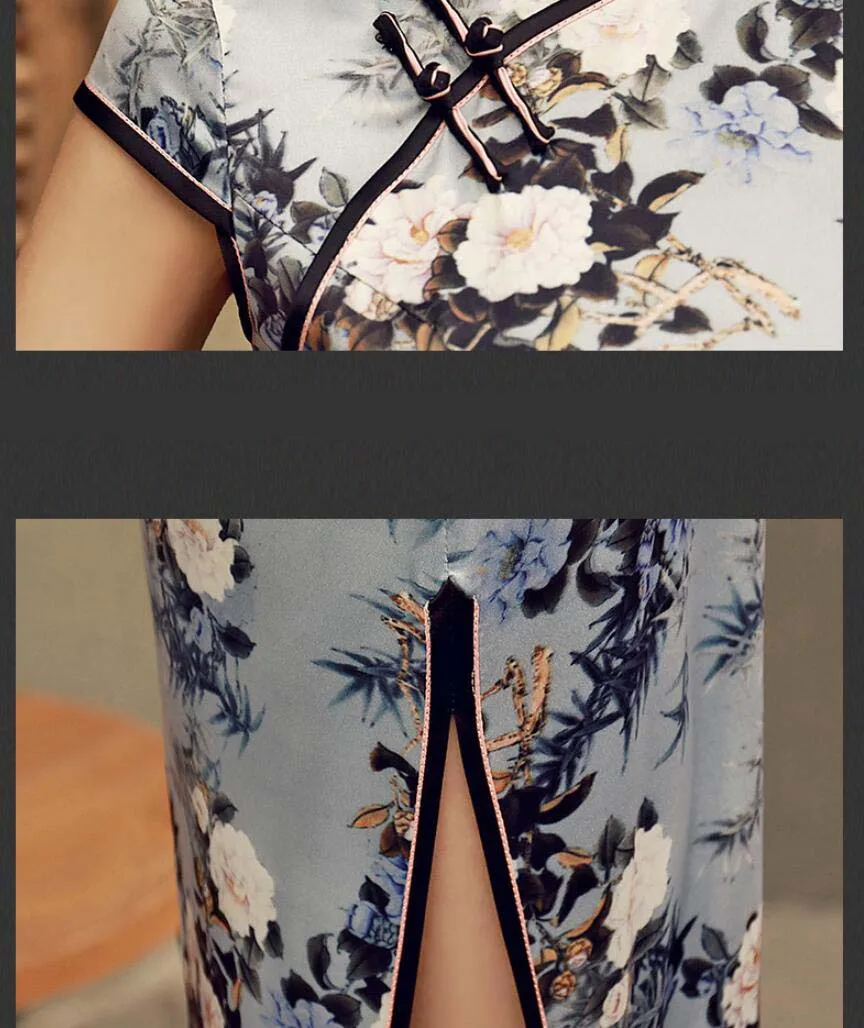 Женское Хлопковое платье чонсам новый летний винтажный китайский костюм женское