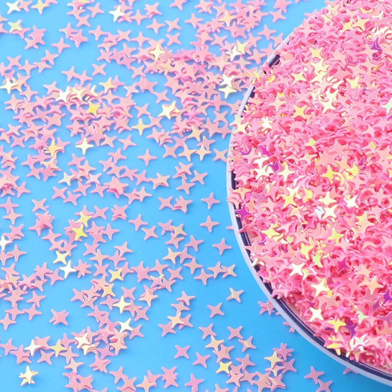 10g 4 мм блесток из ПВХ на плоской подошве четырех в виде пятиконечных звезд