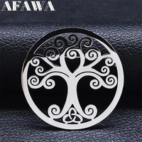 tree of life stainless steel pin badge womenmen silver color irish knot broochs jewelry broche de acero inoxidable bxh7321s01