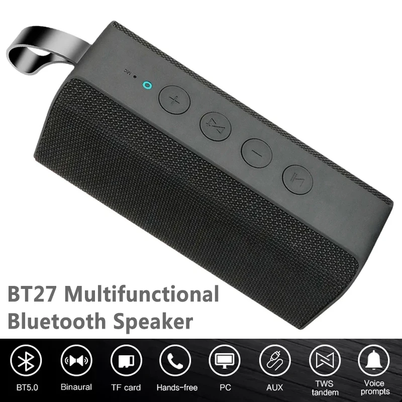 

BT27 Smart Bluetooth Speaker Portable Wireless Bass Column 3D Stereo Subwoofer Music Center Boombox Support TWS TF Card AUX