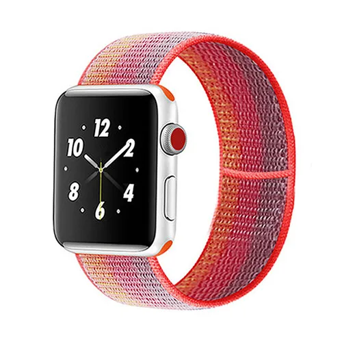 Спортивный нейлоновый ремешок для apple watch 4, apple watch 5, ремешок correa iwatch 44 мм, 40 мм, 38 мм, 42 мм, apple watch series 4, 3, 2, 1 - Цвет ремешка: strip red