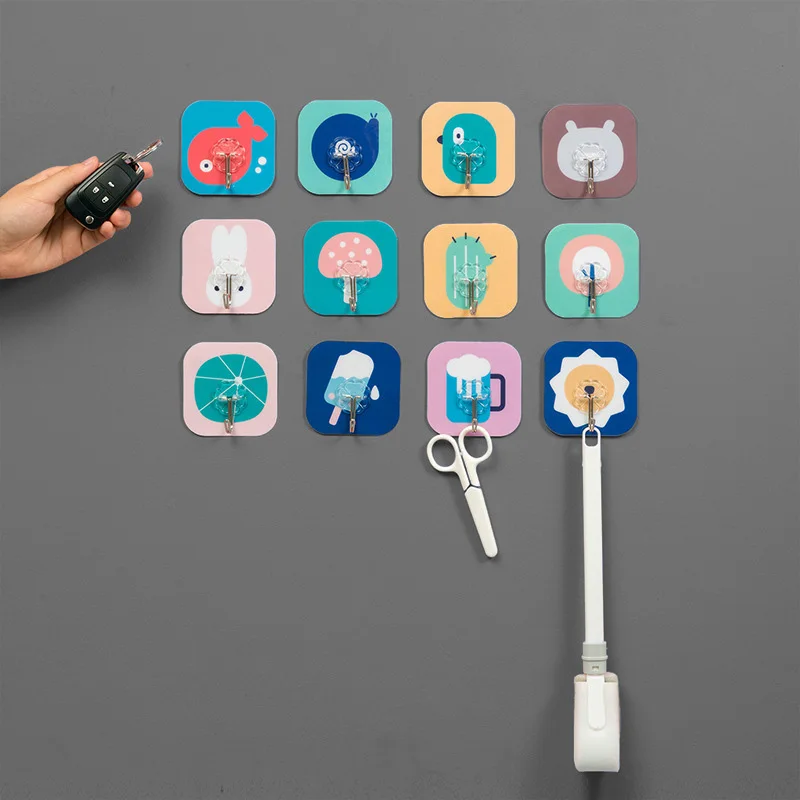 

Крючки для ванной комнаты с мультяшным животным цветком для подвешивания самоклеющиеся настенные крючки для двери вешалка для кухни на при...