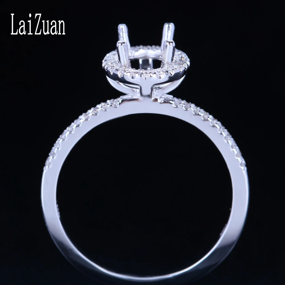 Кольцо женское из белого золота 14 карат с натуральными бриллиантами 7 5x5 мм -