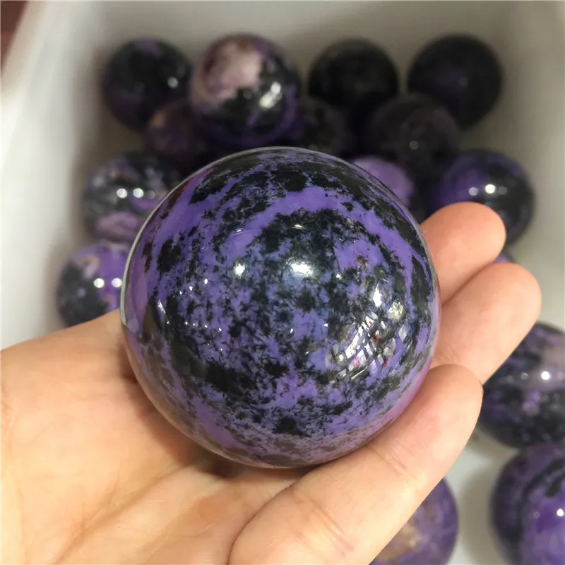 50 мм натуральный камень Charoite Хрустальная насадка шар фиолетовый натуральный камень s энергетический камень домашний Декор подарок