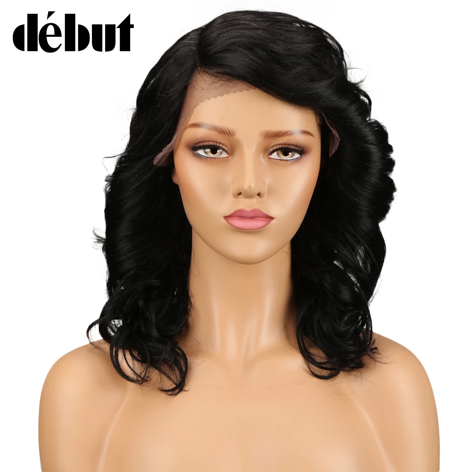 Дебютные парики из натуральных волос на кружеве для женщин надувные кудрявые