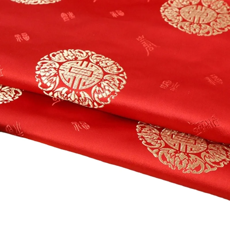 Китайский жаккардовый костюм фу Си шелковая атласная ткань дамаста для шитья в
