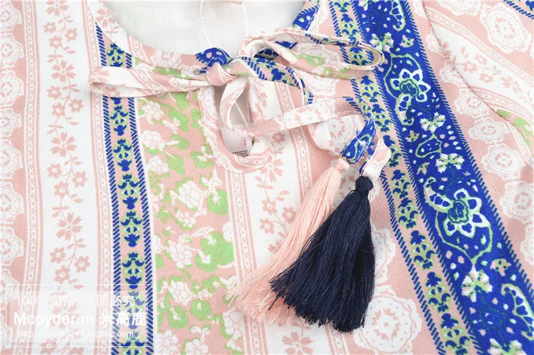 Осеннее платье в стиле бохо для маленьких девочек Коллекция 2017 года Брендовое