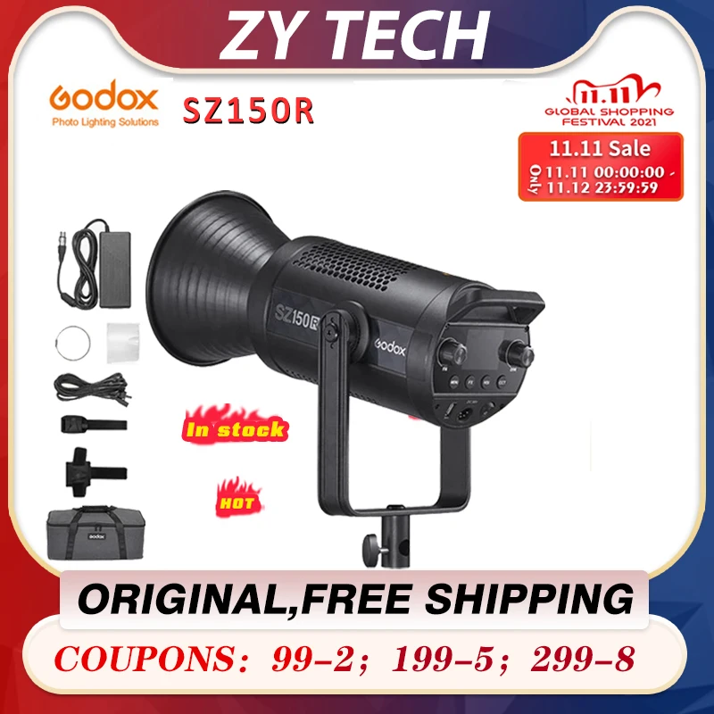 Godox SZ150R RGB Светодиодная лампа для видеосъемки (2500-6500K 150 Вт) фотостудии прямая