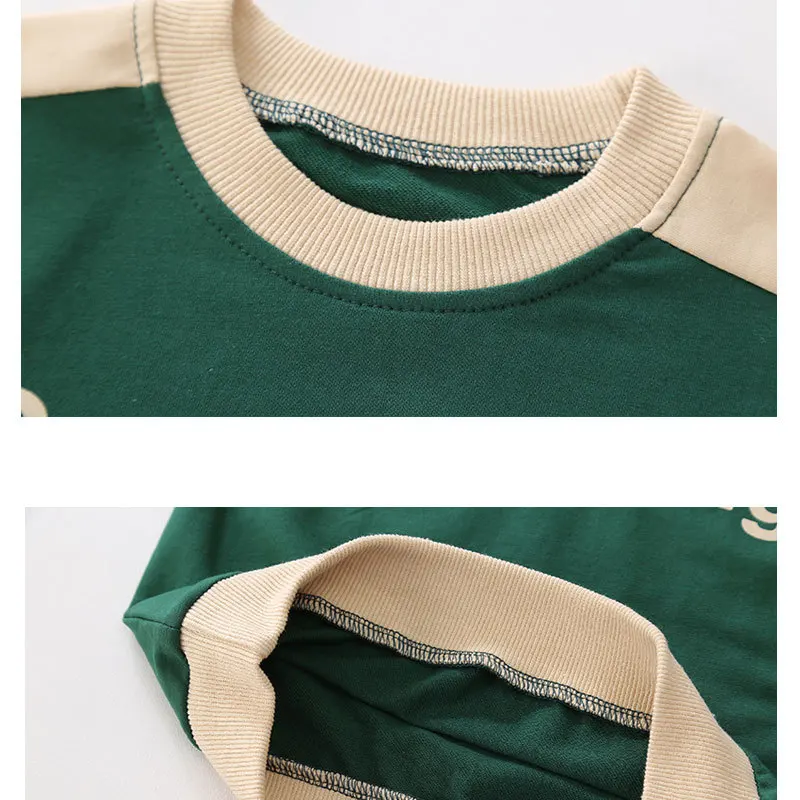 

Baby Girl Round Collar 2 Piece Set Outfits Kids Sweater Sports Casual Sportswear Baby Boy Clothes New Children Long Sleeve Suit