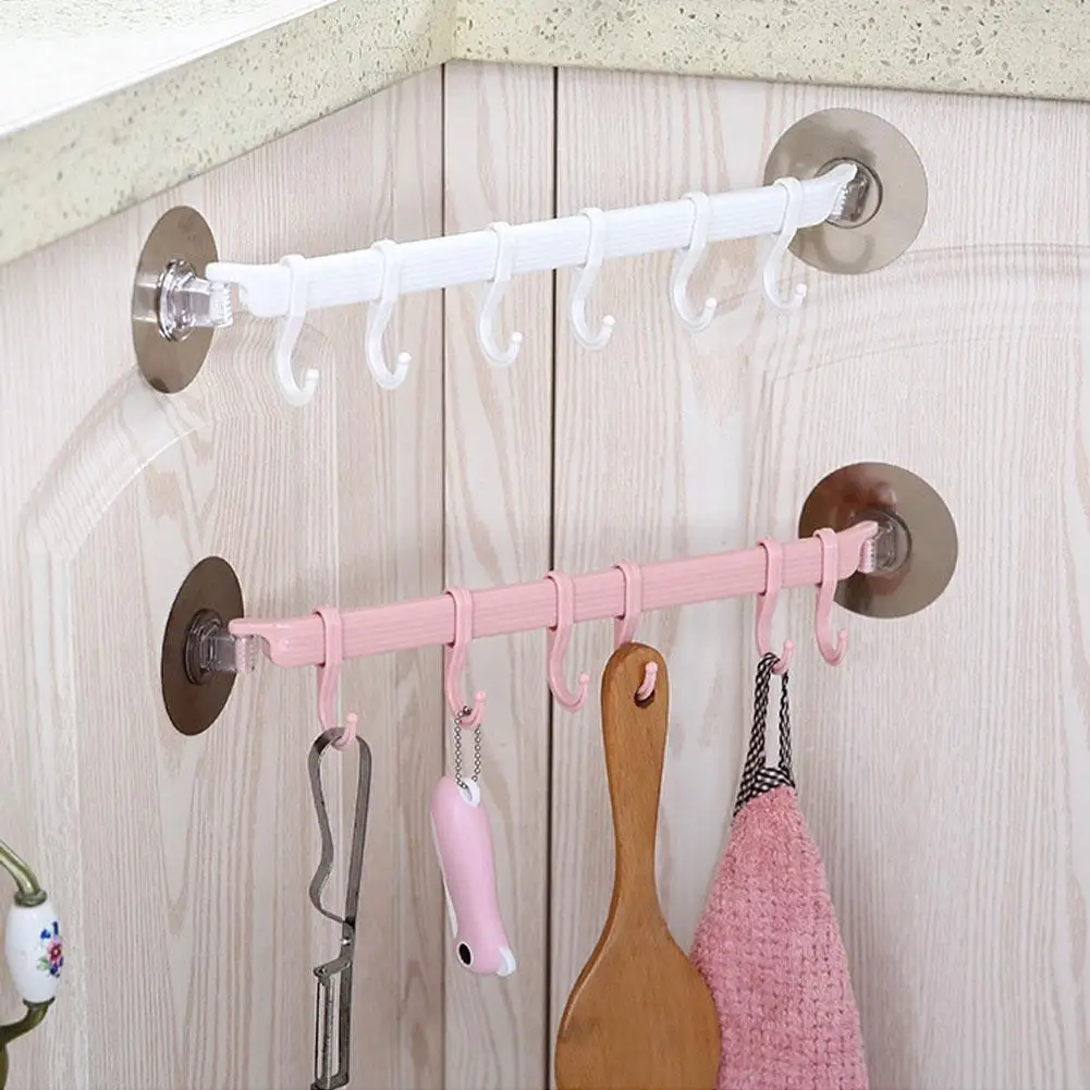 

Creative Kitchen Pvc Wall Hook Hook Free Punching Hook Bathroom Kitchen Daily Necessities I8F3