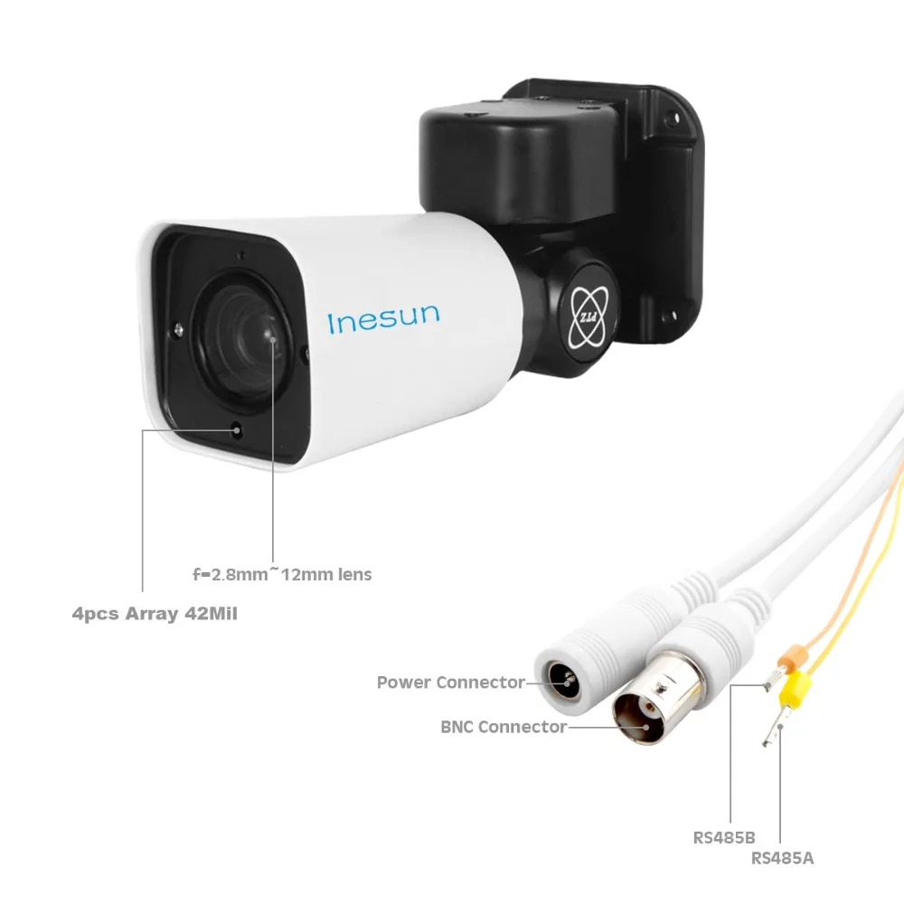 Inesun HD 1080P Открытый безопасности Камера 4-в-1 видеорегистратор AHD TVI CVI/CVBS 2,8-12 мм 4X Оптический зум PTZ Камера 120ft ИК Ночное видение