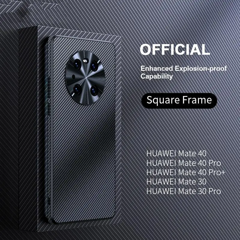 

For Huawei P30 Pro P40 Carbon Fiber Lens Protection Phone Case For Huawei Mate 30 40 Pro+ Business Shockproof Cover