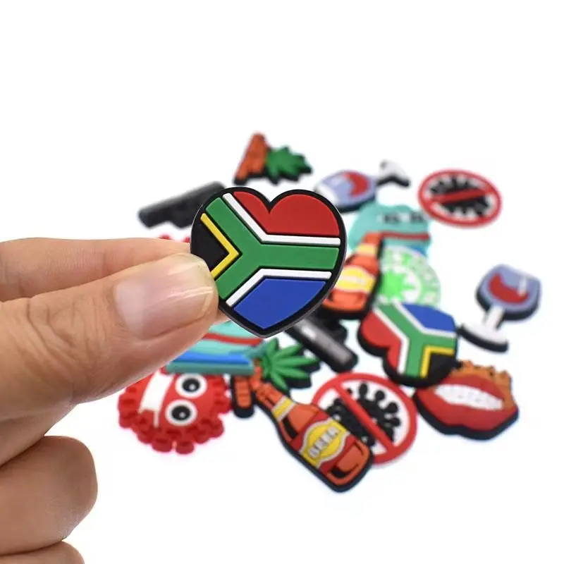 New arrival 1pcs Shoe Charms Accessories cartoon Gun/frog/leaf/beer garden shoe Buckle Decorations fit Kids X-mas Party Gifts