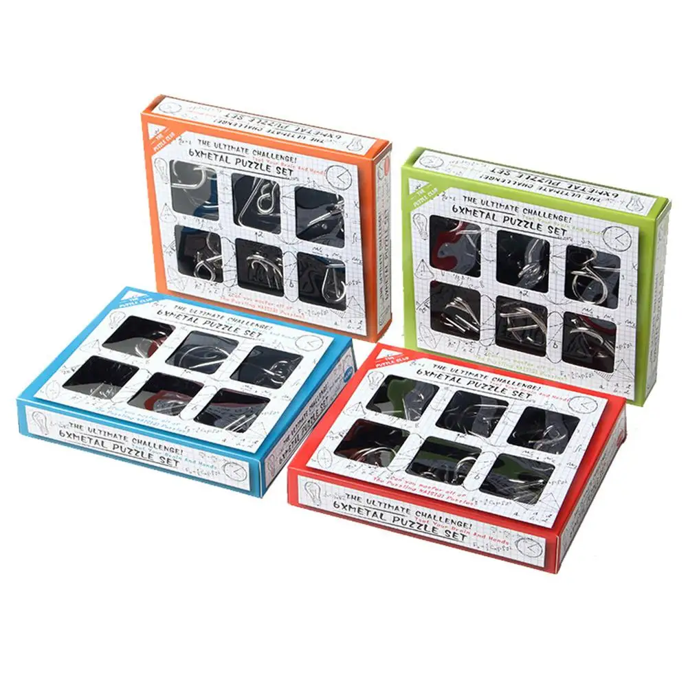 3D Металл 6 шт головоломки игрушки обучающие материалы игрушка IQ - Цена: 