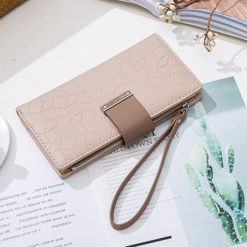 Длинные кошельки для женщин модные дамские бумажники с камнями вместительный