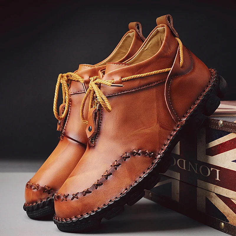 

Ботинки мужские Yomior из натуральной кожи, зимние, дышащие, повседневные