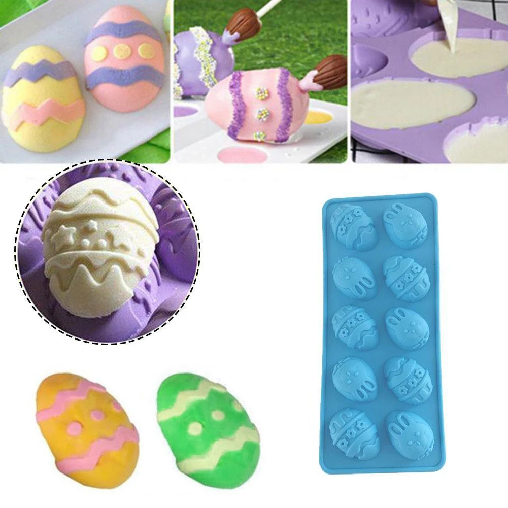 

Easter Egg Rabbit Silicone Mold 10-cavity Chocolate Mold Kitchen Fudge Pastry Birthday Cake Decoration DIY Baking Tools