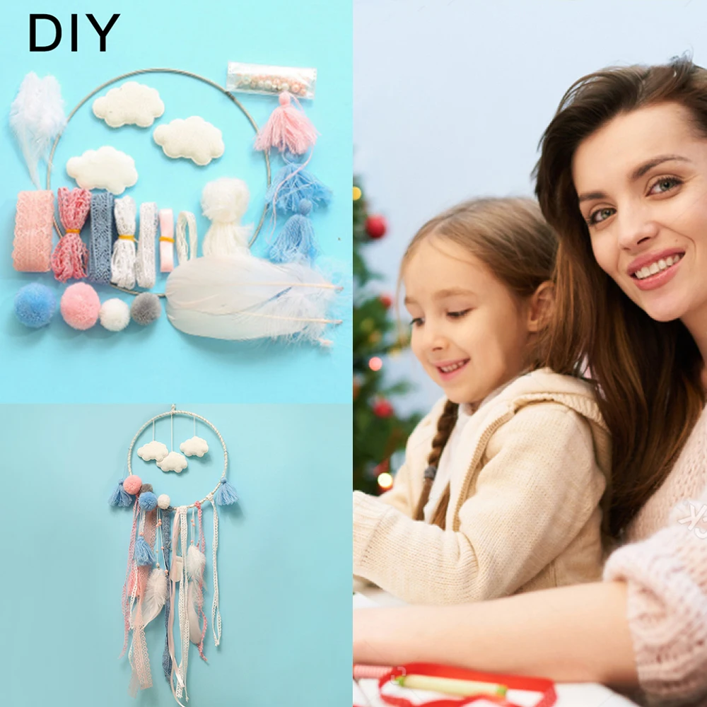 Набор Ловец снов сделай сам украшение для комнаты Пурпурный Розовый декор облако