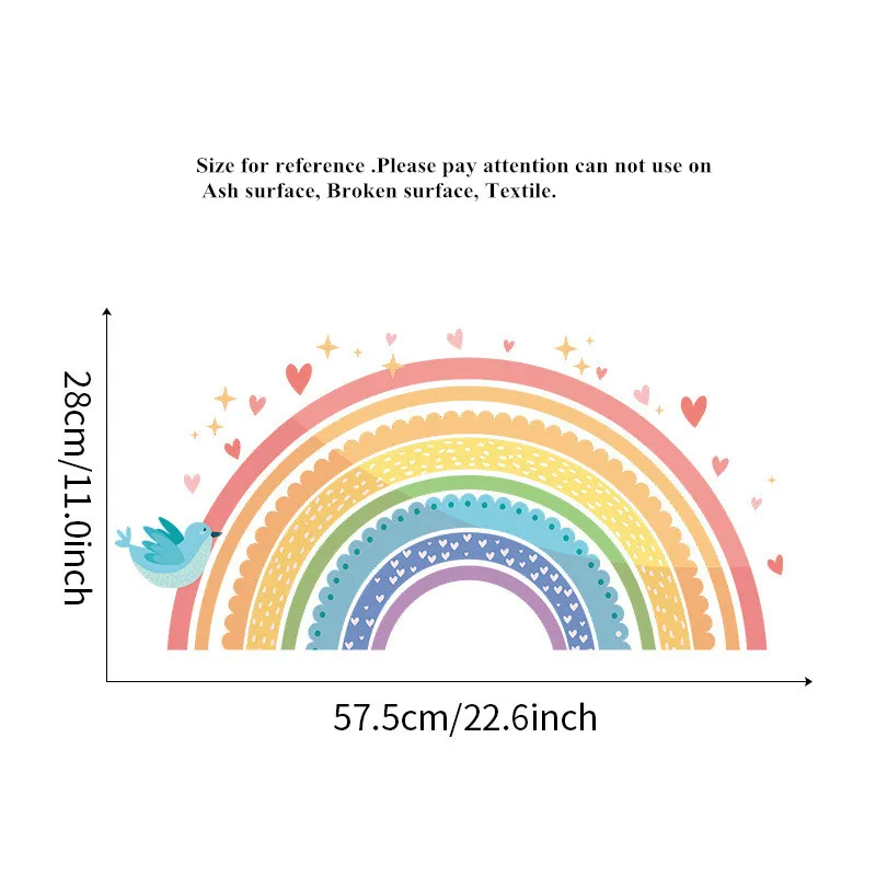 Мультяшные радужные животные наклейки на стену для детской комнаты искусство