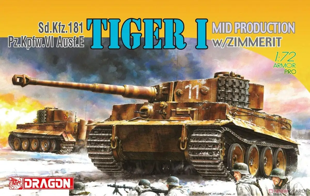 Dragon 7251 1/72 WW.II Немецкий Тигр I средний срок с цинковым покрытием