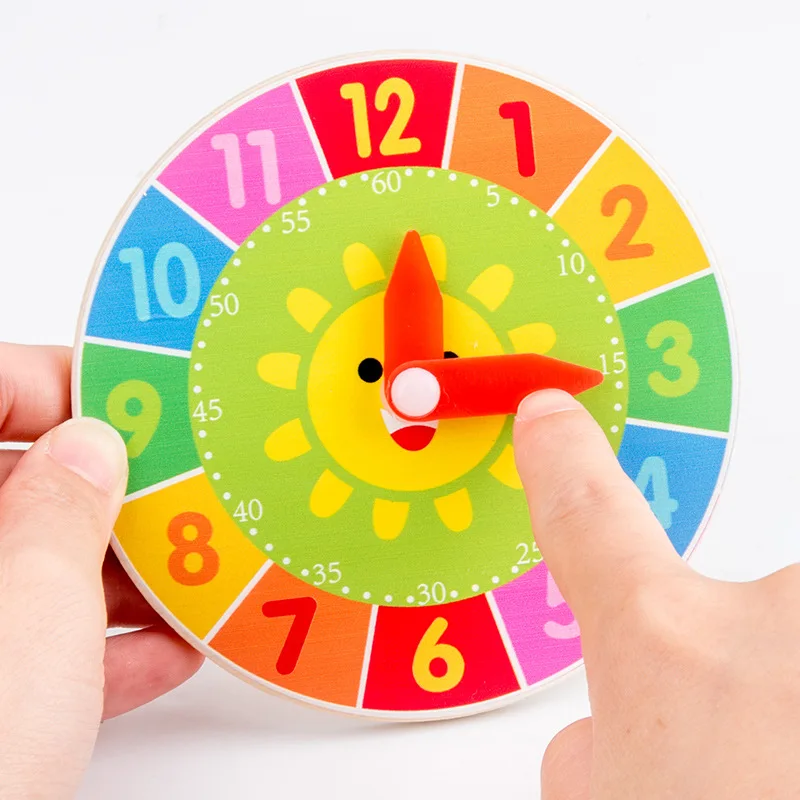 

Деревянные часы, Когнитивная игрушка, учебные пособия для детского сада, безопасная и веселая головоломка Монтессори для раннего развития, ...