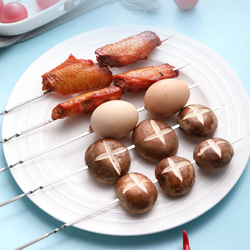 Многоразовые барбекю шампуры Нержавеющая сталь шампур для гриля шашлык кемпинг