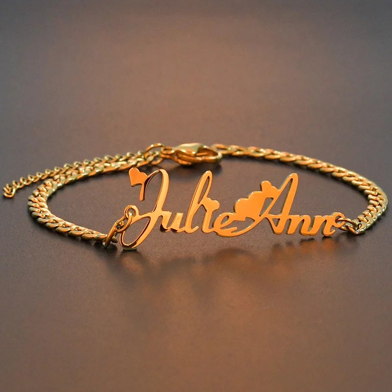 Custom Stainless Steel Personalized Baby Girl Boy Name Bracelet Handmade Letter Piercing Bangle Jewelry Birthday Gift | Украшения и