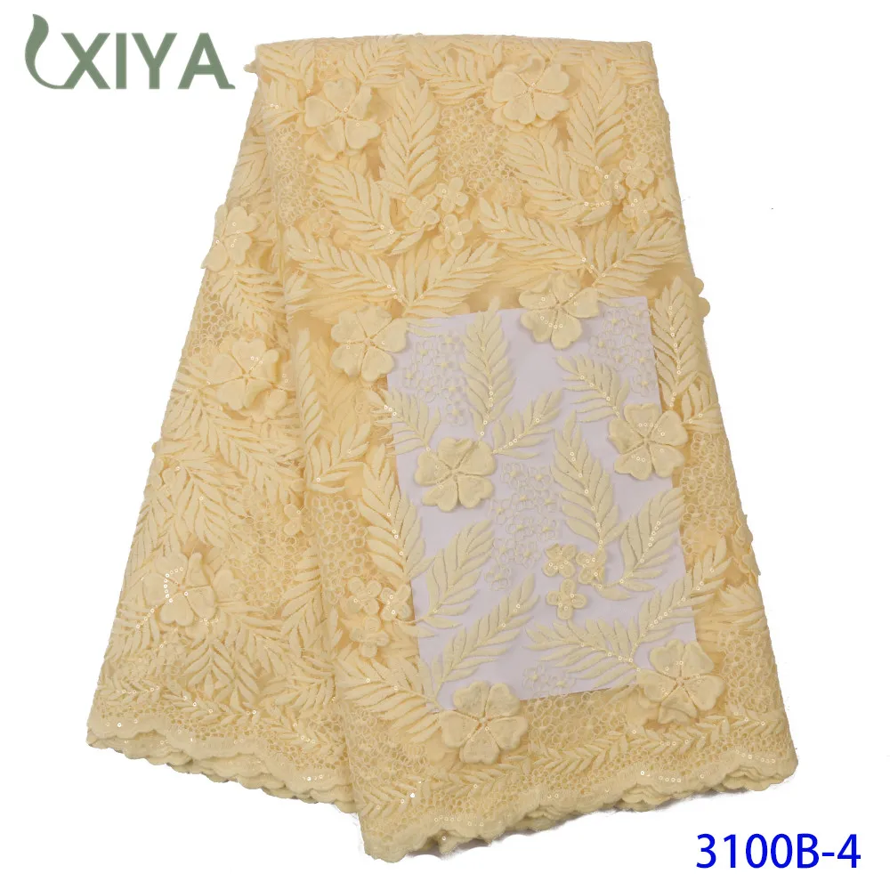 Французская Тюлевая сетчатая ткань кремового цвета с вышивкой блестками