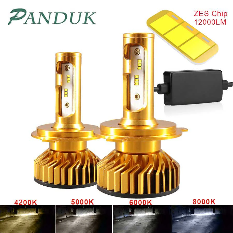 Светодиодная лампа PAUNDUK H7 LED H4 ZES для автомобиля Canbus 4300K 6000K 8000K светодиодная H1 H11 HB3
