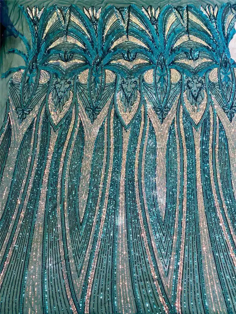 

Elegant Embroidery Sequin Fabric Classic 2021Latest Tulle Lace Fabric for Party Wedding Dress NN579_c