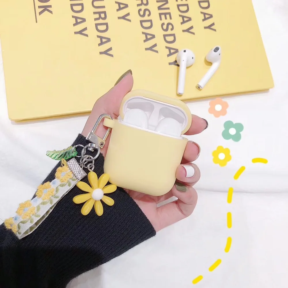 Чехол для Airpods sFor AirPods 2 роскошный корейский кружевной чехол с ромашками и цветами