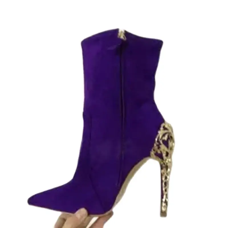 

Thin High Heels Women Ankle Pointed Toe Boots Suede Leather Ladies Zipper Dress Party Ladies Spring Autume Short Booties Shoes