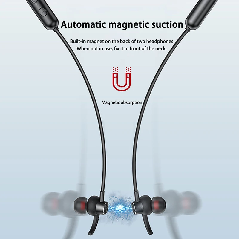 Bluetooth 5 0 Беспроводные спортивные наушники стерео сабвуфер подвесной шейный